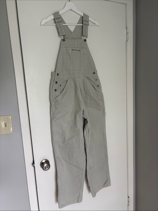 Vintage Denim - VINTAGE Old Navy Cream Corduroy Overalls Size XS Ribbed Retro Cotton